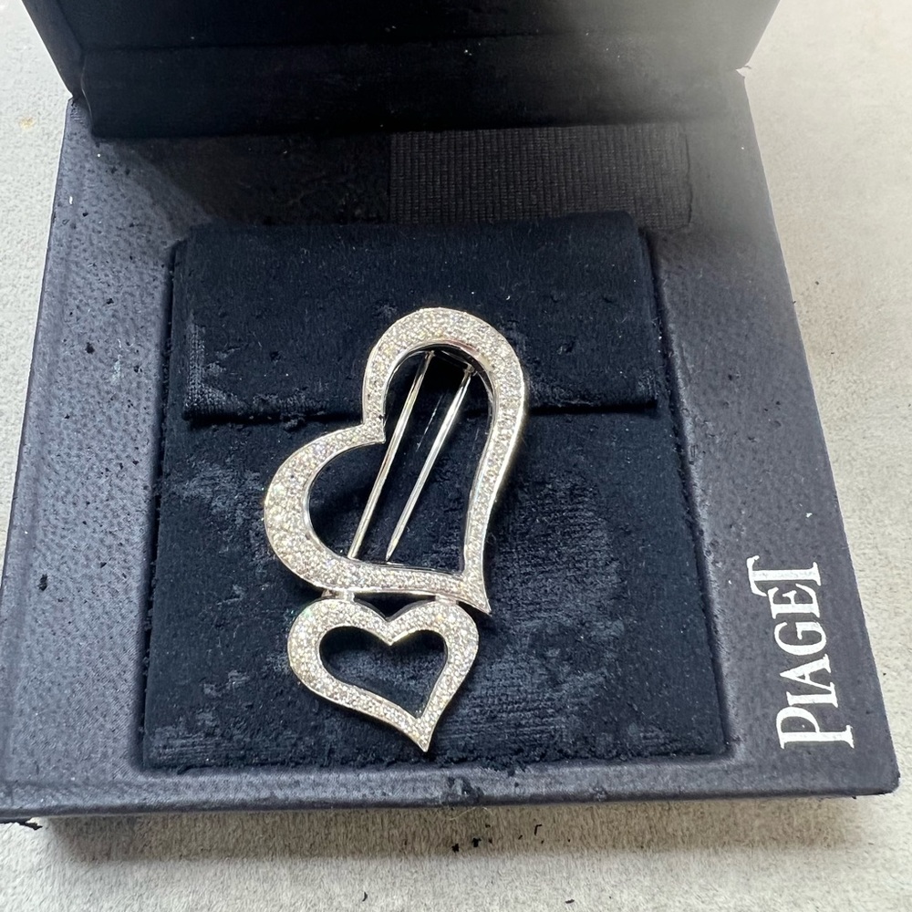 %100 Authentic Piaget 18k Solid White Gold Diamond Brooch/Necklace - Picture 3 of 8
